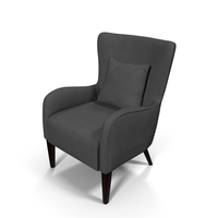 Curved Arm Accent Chair Gray PNG & PSD Images