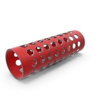 Painted Red Metal Cylinder With Holes PNG & PSD Images