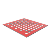 Red Metal Plate With Holes PNG & PSD Images