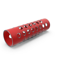 Round Red Painted Metal Cylinder With Holes PNG & PSD Images