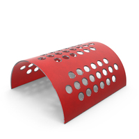 Curved Red Painted Metal Plate With Holes PNG & PSD Images