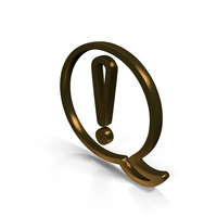 Out Line Exclamation Mark Icon Gold PNG & PSD Images