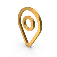 Gold Location Outline Icon PNG & PSD Images