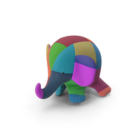 Patchwork Stuffed Toy Elephant PNG & PSD Images