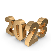 Gold Year 2023 Text PNG & PSD Images