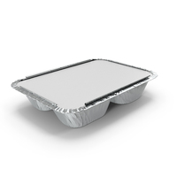 Aluminum Foil Pan 3 Compartment Rectangular Disposable Food Container PNG & PSD Images