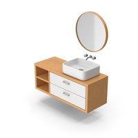 Wooden Bathroom Furniture With Sink PNG & PSD Images