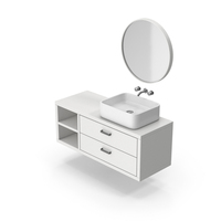 White Bathroom Cabinet With Sink PNG & PSD Images