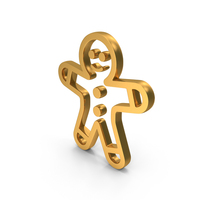 Out Line Christmas Shirts Gingerbread Man Icon Gold PNG & PSD Images