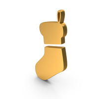 Santa Claus Socks Icon Gold PNG & PSD Images
