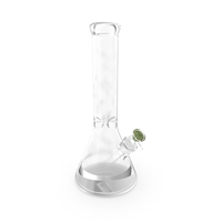 Glass Beaker Bong with Cannabis PNG & PSD Images