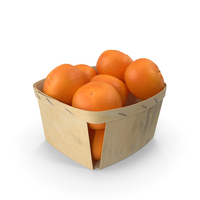 Mandarins In Wooden Basket PNG & PSD Images