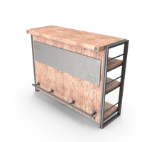 Home Bar Counter Unit Industrial Style PNG & PSD Images