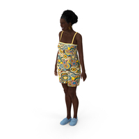 Afro American Woman in Nightwear Standing PNG & PSD Images