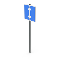 Road With Reverse Traffic Sign PNG & PSD Images