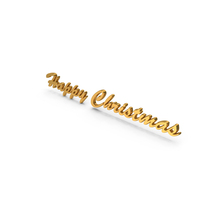 Gold Happy Christmas Text PNG & PSD Images