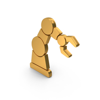 Robotic Arm Icon Gold PNG & PSD Images