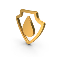 Gold Waterproof Icon PNG & PSD Images
