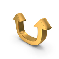 Gold U Turn Arrow Symbol PNG & PSD Images