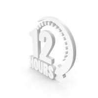 White 12 Hours Time Symbol PNG & PSD Images