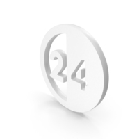 White 24 Hours Two Equal Parts Symbol PNG & PSD Images