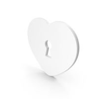 Heart Lock Icon White PNG & PSD Images