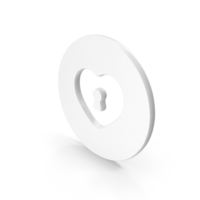 Heart Lock Icon White PNG & PSD Images