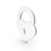Heart Lock Icon White PNG & PSD Images