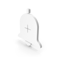 White Notification Bell With Plus Symbol PNG & PSD Images