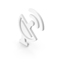 White Satellite Antenna Symbol PNG & PSD Images