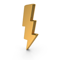 Gold Thunderbolt Power Symbol PNG & PSD Images