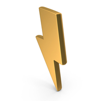 Gold Thunderbolt Power Symbol PNG & PSD Images
