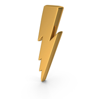 Gold Thunderbolt Power Symbol PNG & PSD Images