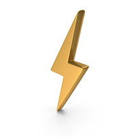 Thunder Bolt Power Energy Gold PNG & PSD Images