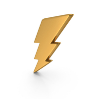 Gold Thunderbolt Power Symbol PNG & PSD Images
