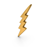 Gold Thunderbolt Power Symbol PNG & PSD Images
