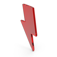 Red Glass Thunderbolt Power Symbol PNG & PSD Images