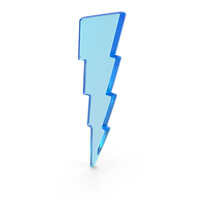 Blue Glass Thunderbolt Power Symbol PNG & PSD Images
