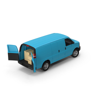 Cargo Van With Cardboard Boxes PNG & PSD Images
