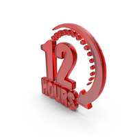 Red Glass 12 Hours Time Symbol PNG & PSD Images
