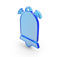 Blue Glass School Bell Symbol PNG & PSD Images