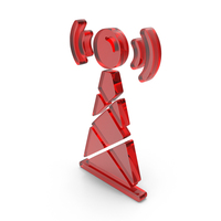Red Glass Cell Tower Icon PNG & PSD Images