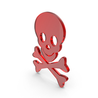 Red Glass Danger Skull Symbol PNG & PSD Images