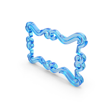 Blue Glass Decorative Rectangular Border Frame PNG & PSD Images