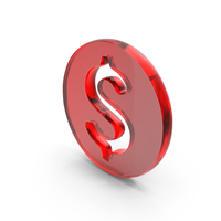 Red Glass Round Dollar Symbol PNG & PSD Images