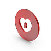 Red Glass Heart Lock Icon PNG & PSD Images