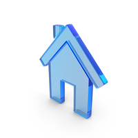 Blue Glass Home Symbol PNG & PSD Images
