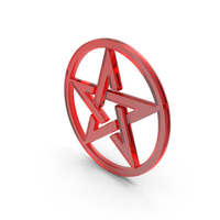 Red Glass Pentagram Symbol PNG & PSD Images