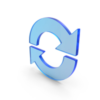 Blue Glass Refresh Button Symbol PNG & PSD Images
