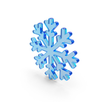 Blue Glass Snowflake Symbol PNG & PSD Images